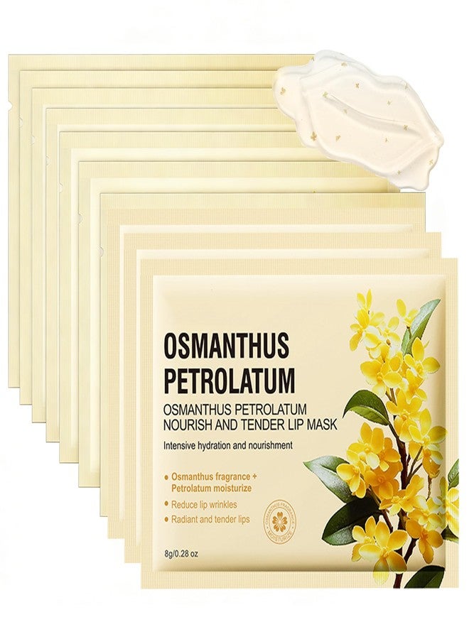 BEUKING Osmanthus Petrolatum Hydrating Lip Mask Gels with Glycerin and Aloe Extract, Moisturizing Mask Lip Treatment & Lip Patches for Dry Lips – Hydration & Repair – Day & Night Use (10 PCS) - Image 1